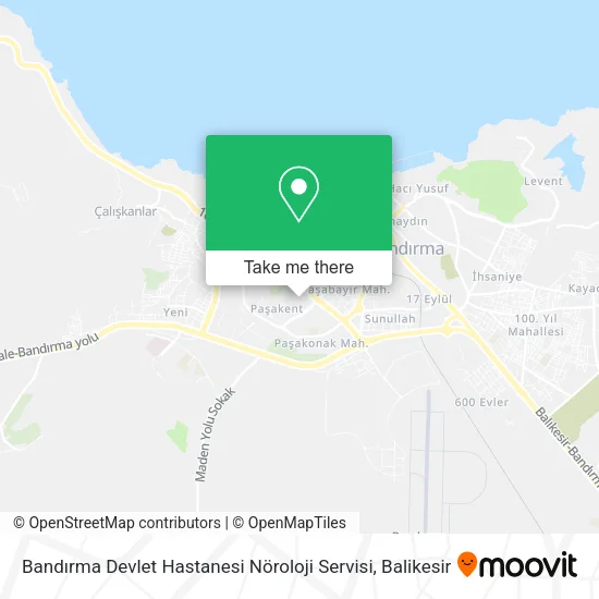 Bandırma Devlet Hastanesi Nöroloji Servisi map