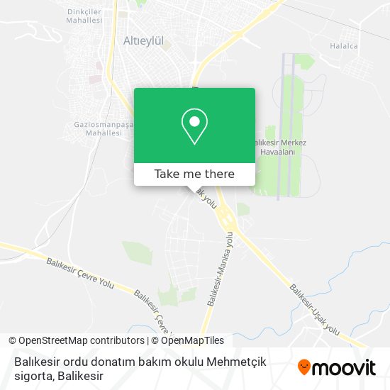 Balıkesir ordu donatım bakım okulu Mehmetçik sigorta map