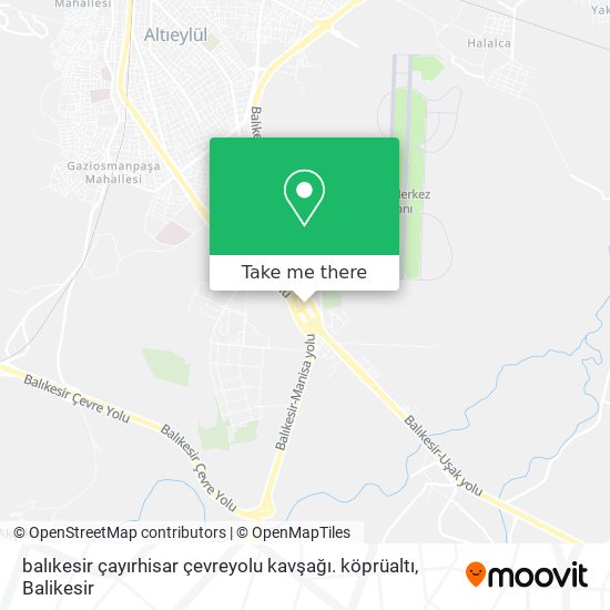 balıkesir çayırhisar çevreyolu kavşağı. köprüaltı map