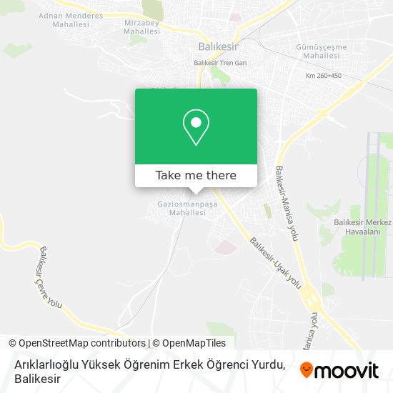 Arıklarlıoğlu Yüksek Öğrenim Erkek Öğrenci Yurdu map