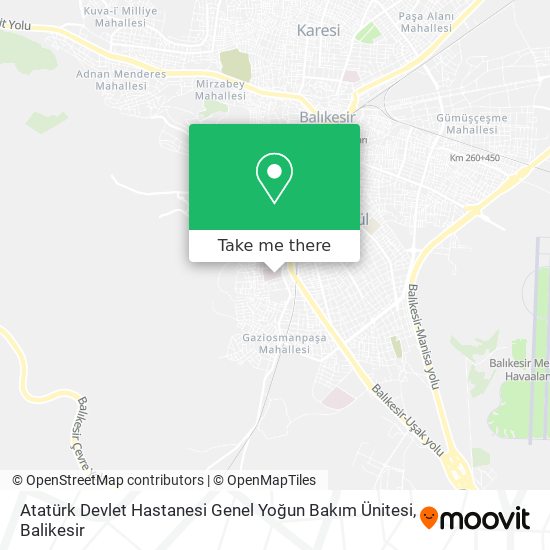 Atatürk Devlet Hastanesi Genel Yoğun Bakım Ünitesi map