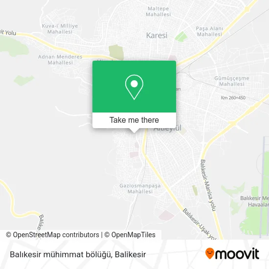 Balıkesir mühimmat bölüğü map