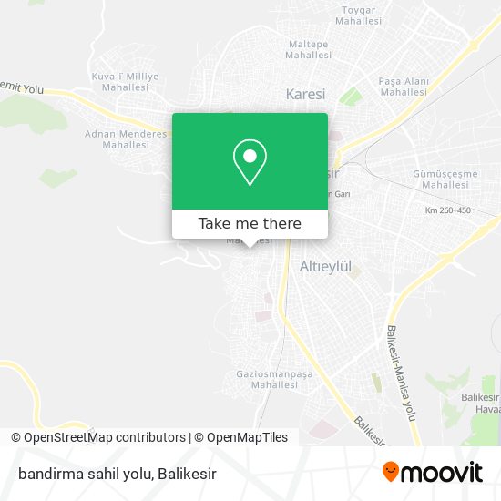 bandirma sahil yolu map