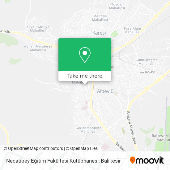 Necatibey Eğitim Fakültesi Kütüphanesi map