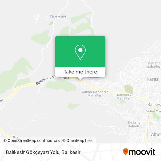 Balıkesir Gökçeyazı Yolu map