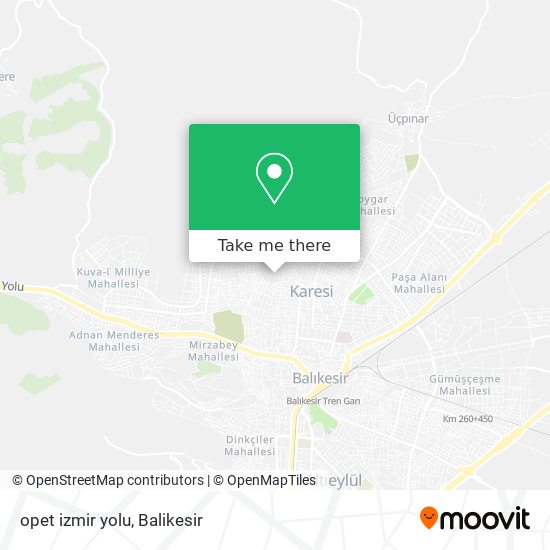 opet izmir yolu map