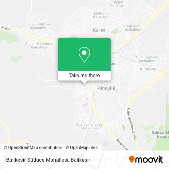 Balıkesir Sütlüce Mahallesi map