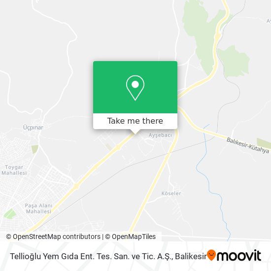 Tellioğlu Yem Gıda Ent. Tes. San. ve Tic. A.Ş. map