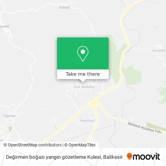 Değirmen boğazı yangın gözetleme Kulesi map