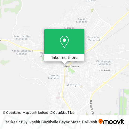 Balıkesir Büyükşehir Büyükaile Beyaz Masa map