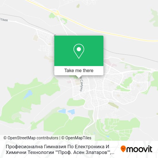 Карта Професионална Гимназия По Електроника И Химични Технологии ""Проф. Асен Златаров""