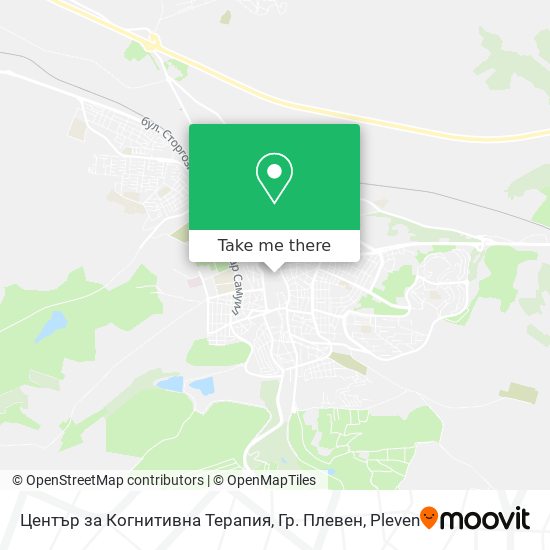 Карта Център за Когнитивна Терапия, Гр. Плевен