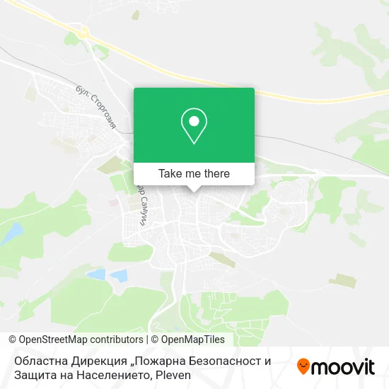 Карта Областна Дирекция „Пожарна Безопасност и Защита на Населението