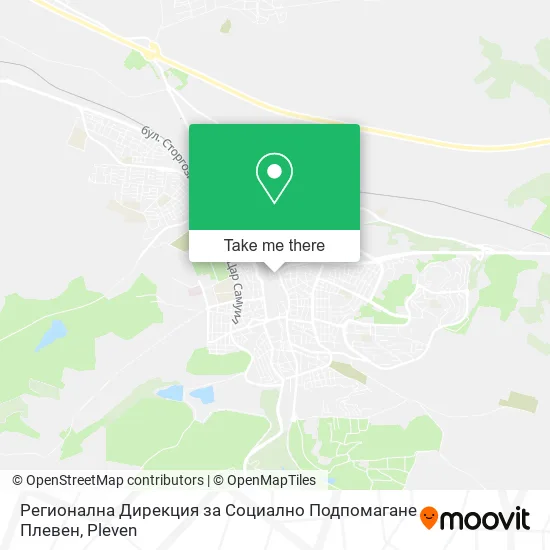 Карта Регионална Дирекция за Социално Подпомагане Плевен