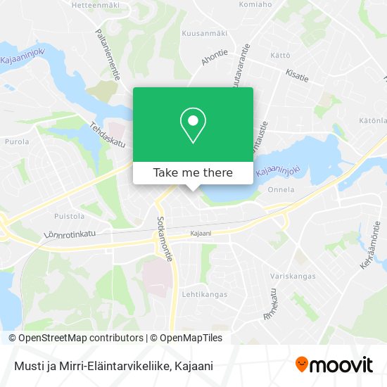 How to get to Musti ja Mirri-Eläintarvikeliike in Kajaani by Bus?