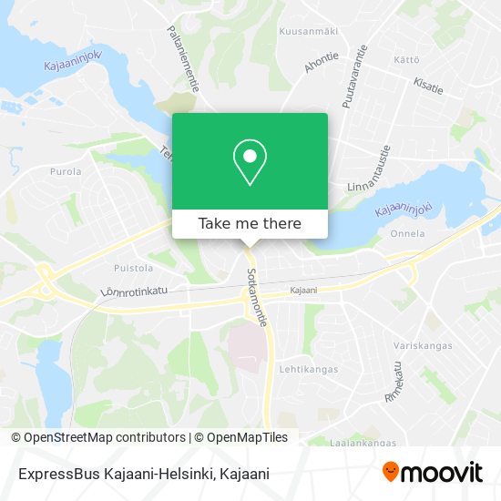 ExpressBus Kajaani-Helsinki map