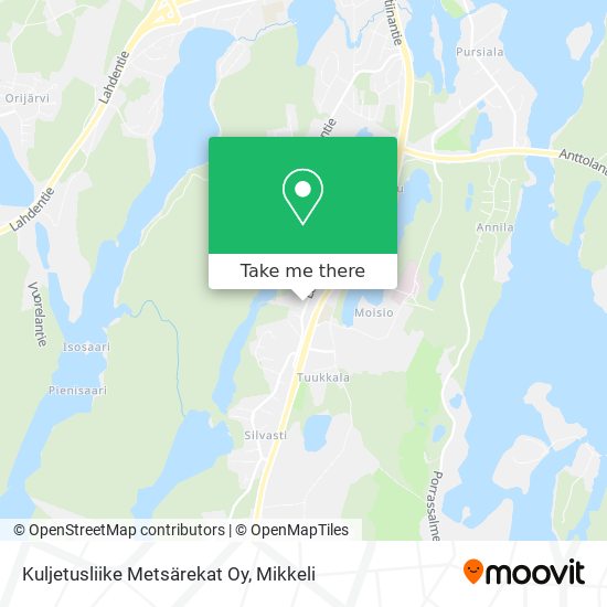 Kuljetusliike Metsärekat Oy map