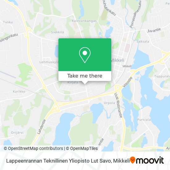 Lappeenrannan Teknillinen Yliopisto Lut Savo map