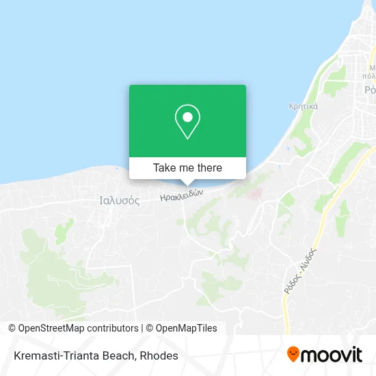 Kremasti-Trianta Beach map