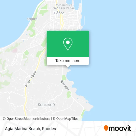 Agia Marina Beach map