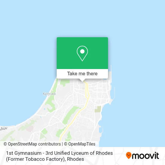 1st Gymnasium - 3rd Unified Lyceum of Rhodes (Former Tobacco Factory) map