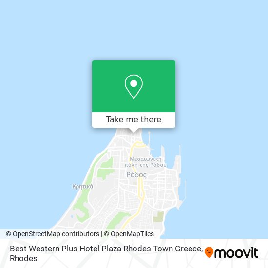 Best Western Plus Hotel Plaza Rhodes Town Greece map