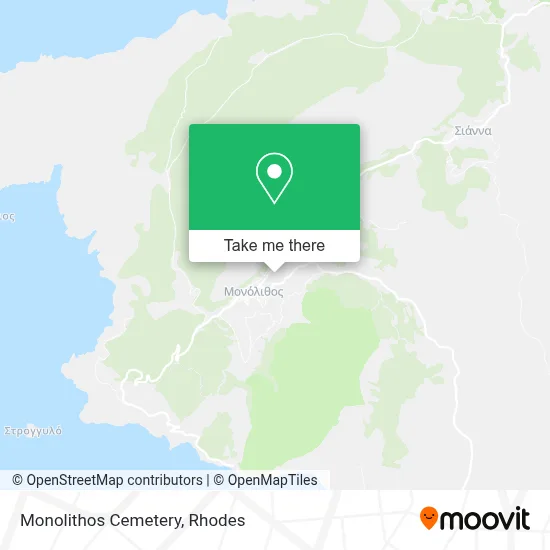 Monolithos Cemetery map