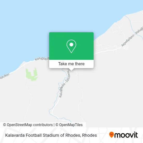 Kalavarda Football Stadium of Rhodes map