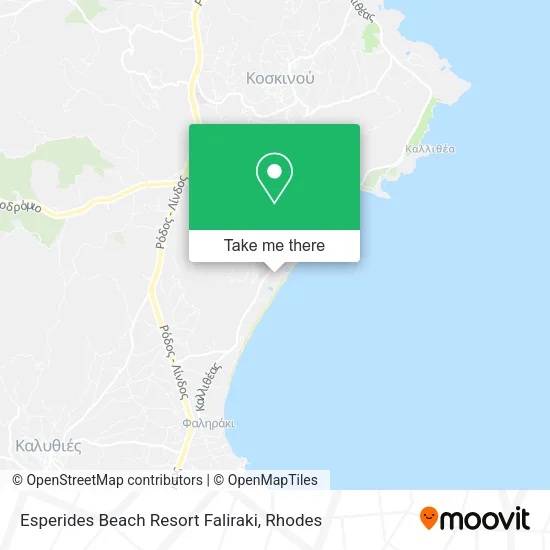 Esperides Beach Resort Faliraki map
