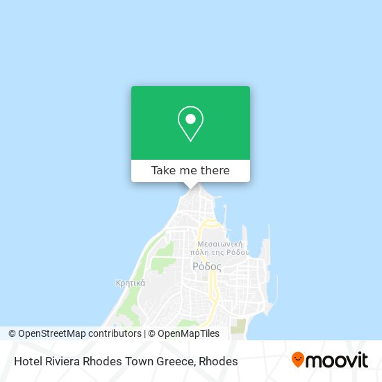 Hotel Riviera Rhodes Town Greece map
