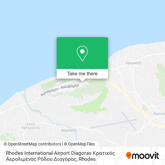 Rhodes International Airport Diagoras Κρατικός Αερολιμένας Ρόδου Διαγόρας map