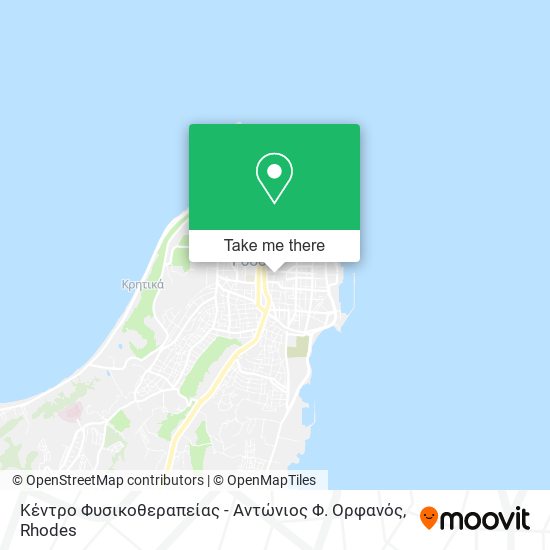 Κέντρο Φυσικοθεραπείας - Αντώνιος Φ. Ορφανός map