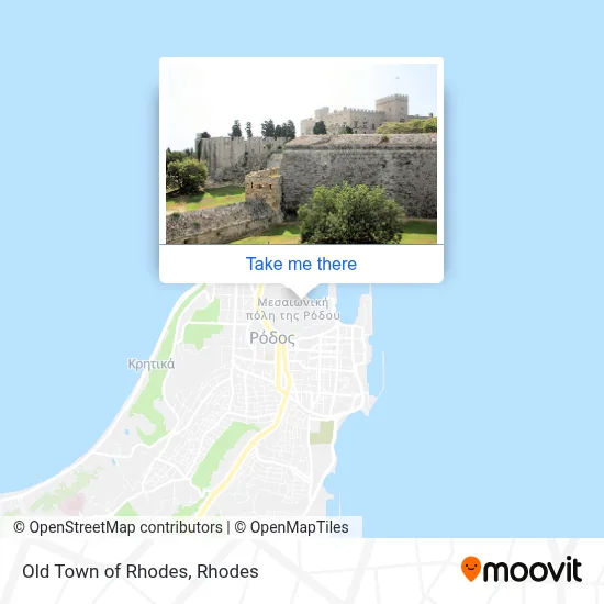 Old Town of Rhodes map