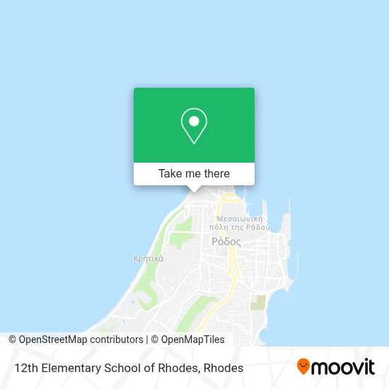 12th Elementary School of Rhodes map