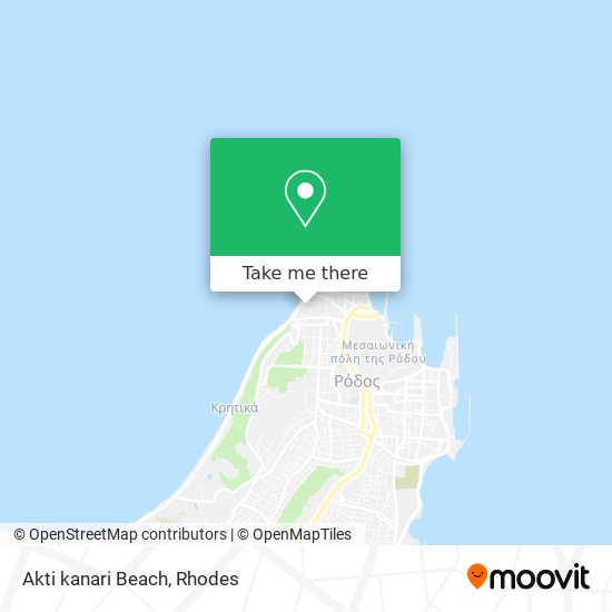 Akti kanari Beach map