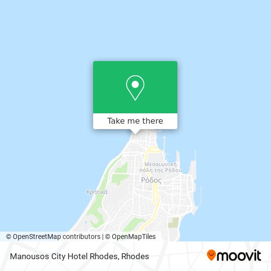 Manousos City Hotel Rhodes map