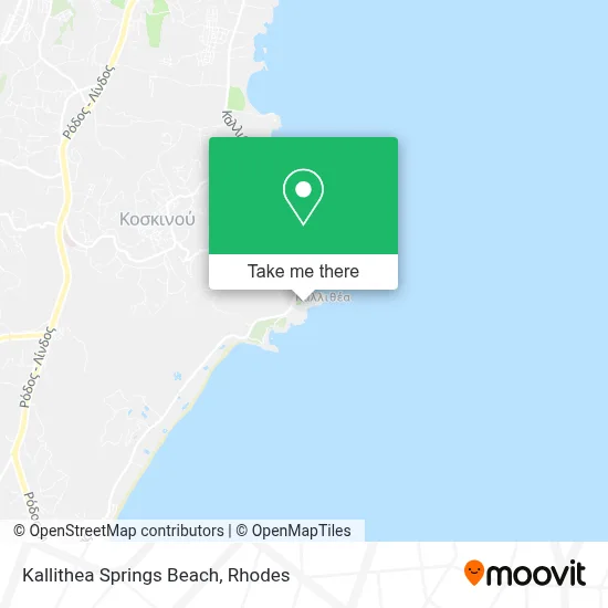 Kallithea Springs Beach map
