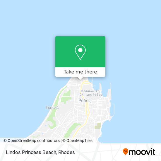 Lindos Princess Beach map