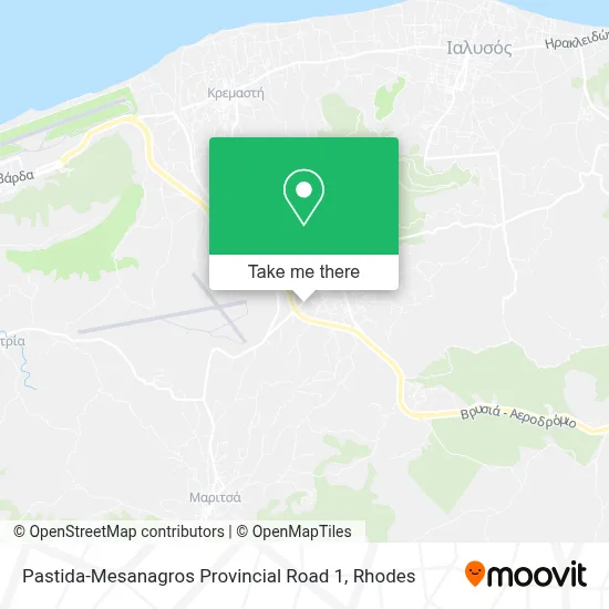 Pastida-Mesanagros Provincial Road 1 map