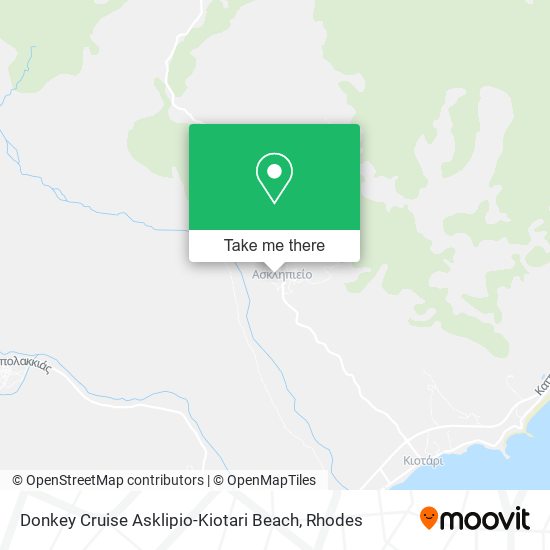 Donkey Cruise Asklipio-Kiotari Beach map