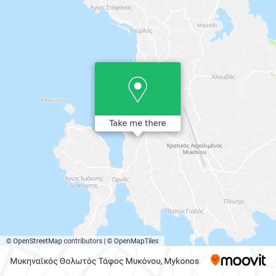 Mυκηναϊκός Θολωτός Τάφος Μυκόνου map