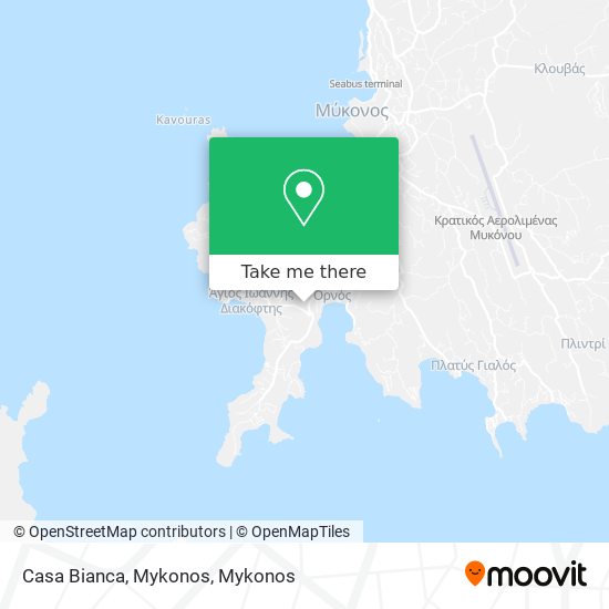 Casa Bianca, Mykonos map