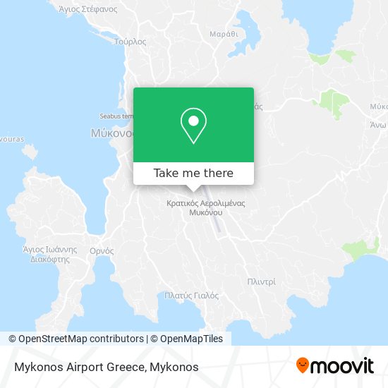 Mykonos Airport Greece map