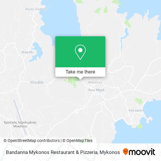 Bandanna Mykonos Restaurant & Pizzeria map