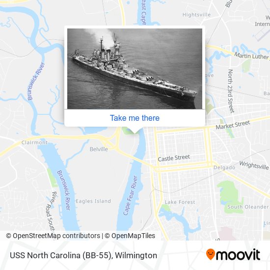 Mapa de USS North Carolina (BB-55)