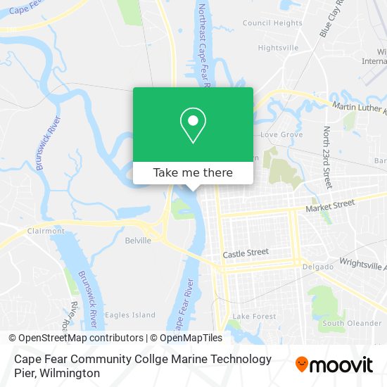 Mapa de Cape Fear Community Collge Marine Technology Pier