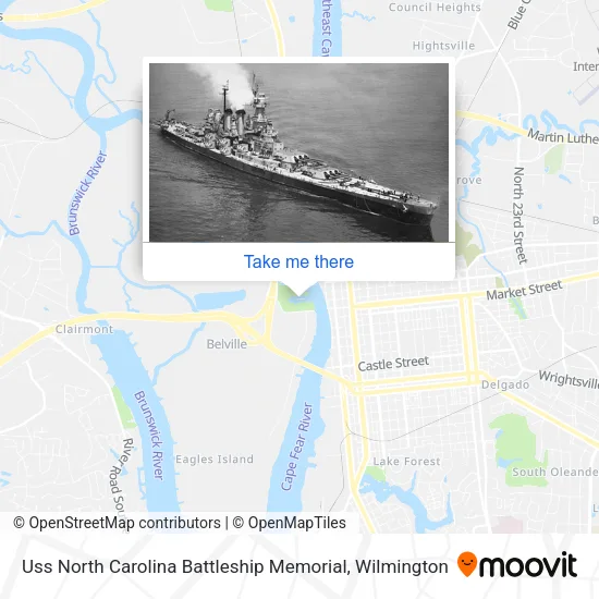 Uss North Carolina Battleship Memorial map