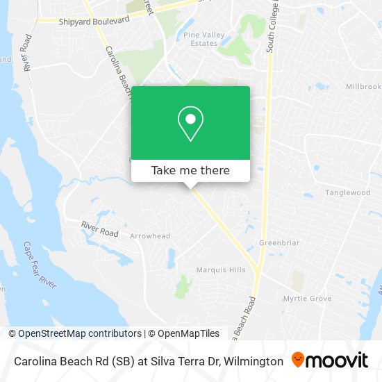 Carolina Beach Rd (SB) at Silva Terra Dr map