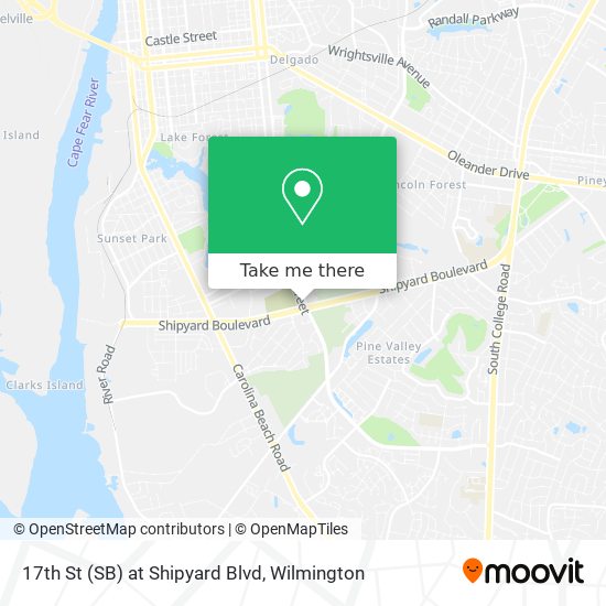 Mapa de 17th St (SB) at Shipyard Blvd