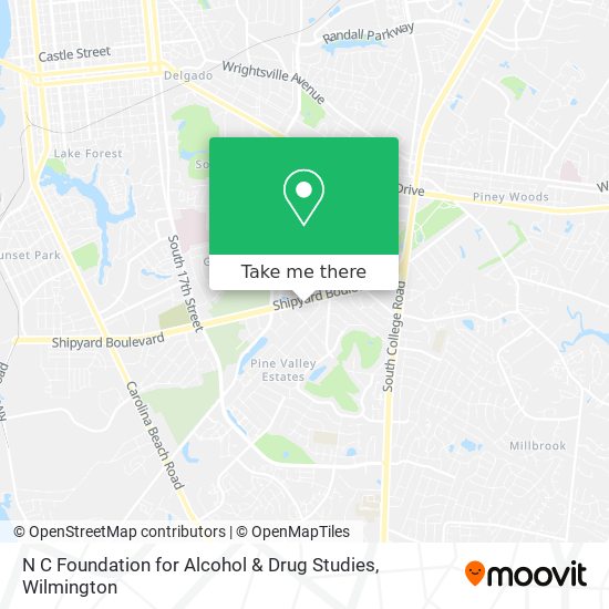 N C Foundation for Alcohol & Drug Studies map